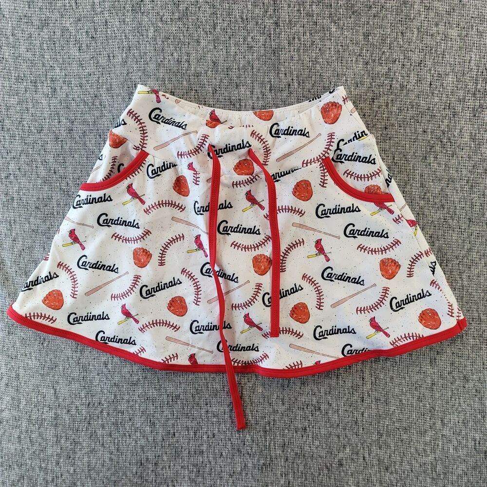 St. Louis Cardinals Girls Skort Size 12 Athletic Skirt Shorts White Red Trim